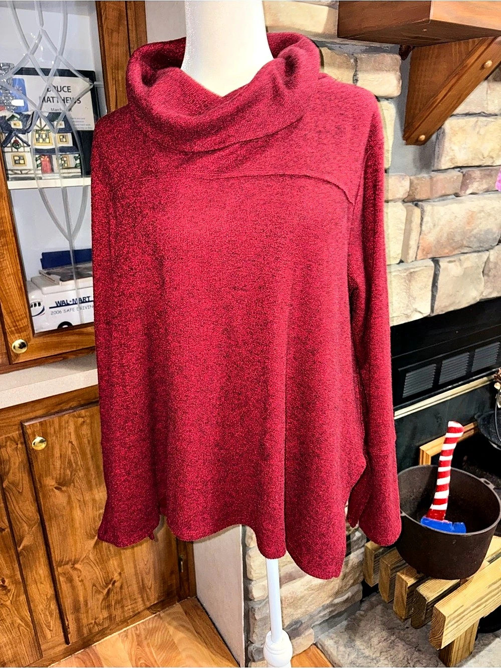 ARTESIA size X-Large Red Cowl Neck Sweater oversized EUC